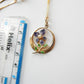 Vintage Gold Plated Enamel Seed Pearl Pansy Flower Necklace