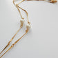 Vintage Gold Plated Enamel Seed Pearl Pansy Flower Necklace